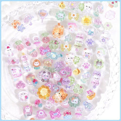 Cute 3D Cartoon Embossed Hollow Stickers Set
