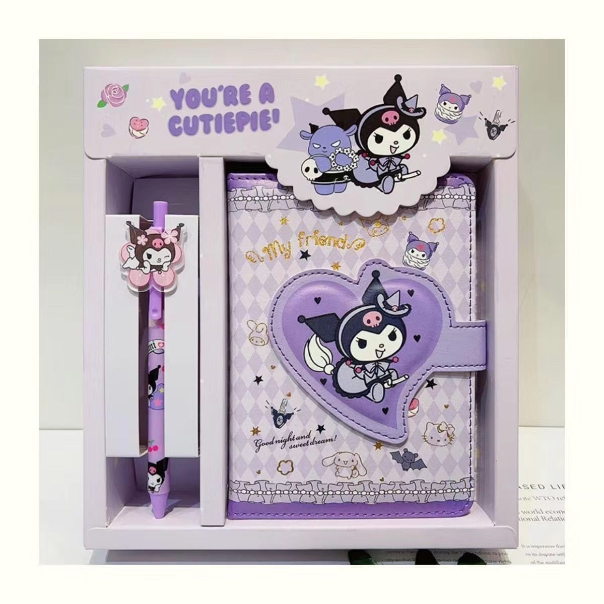 Sanrio Kuromi Cute Notebook Gift Set for Girls