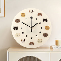 Cute Cartoon Cat Wall Clock – Silent Non-Ticking Quartz Creative Home Decor
