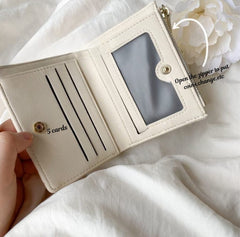 Embroidered Floral Short Wallet – Cute Fresh Small Purse for Women