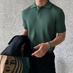 Classic Knit Polo Shirt for Men