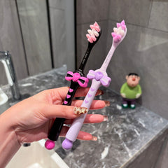 Soft Bristle Antibacterial Fine Bristle Toothbrush with Bow Design