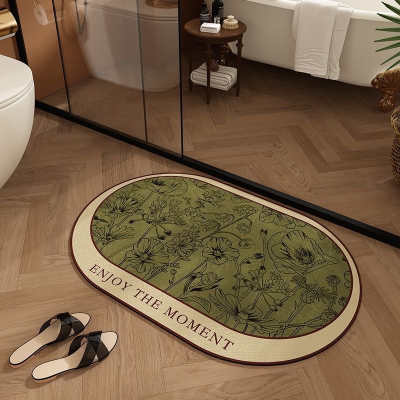 Vintage Quick-Dry Diatomaceous Earth Bath Mat – Absorbent Non-Slip Bathroom Rug.