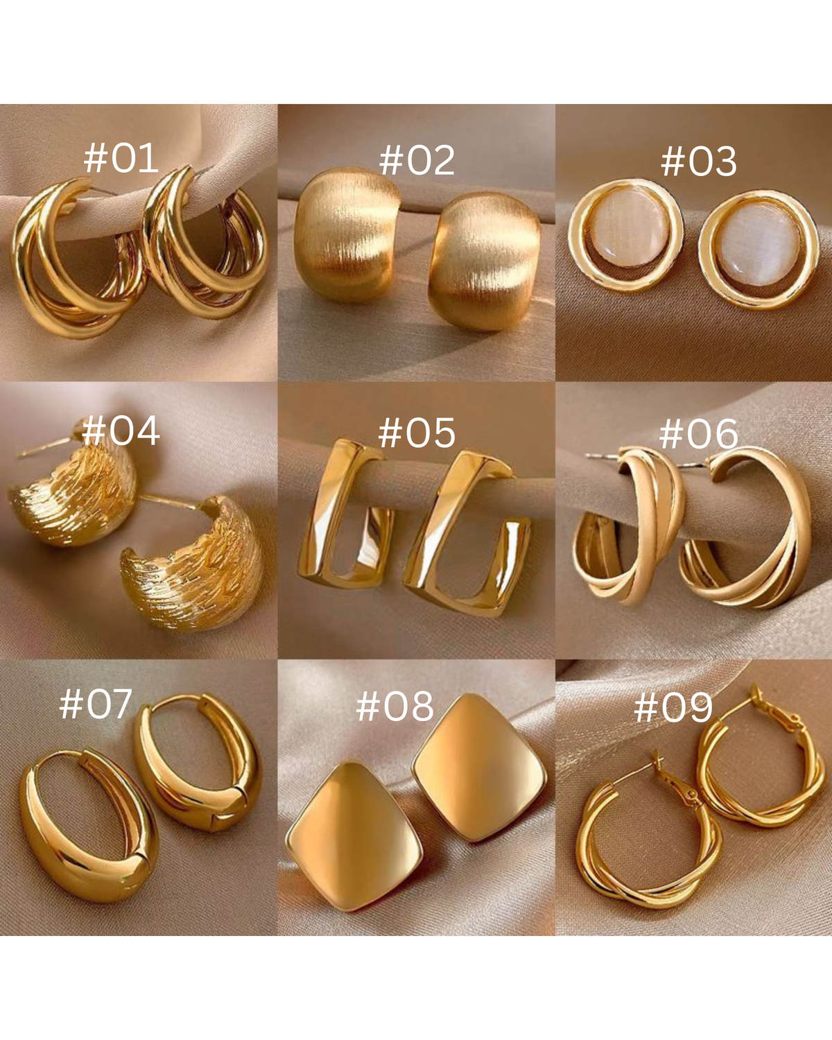 Gold Metal Hoop Earrings – Retro Elegant Design