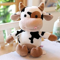 Cute Sitting Milk Cow Plush Toy – Ultra-Soft Cartoon Cattle Stuffed Animal for Kids