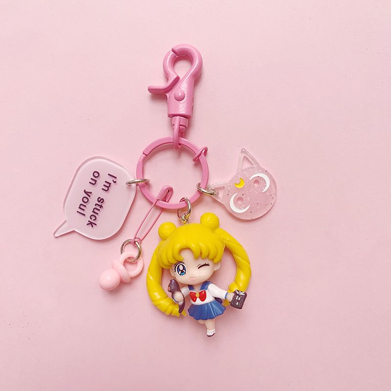 Cute Sailor Moon Keychain – Korean INS Style Girly Car Keychain for Couples