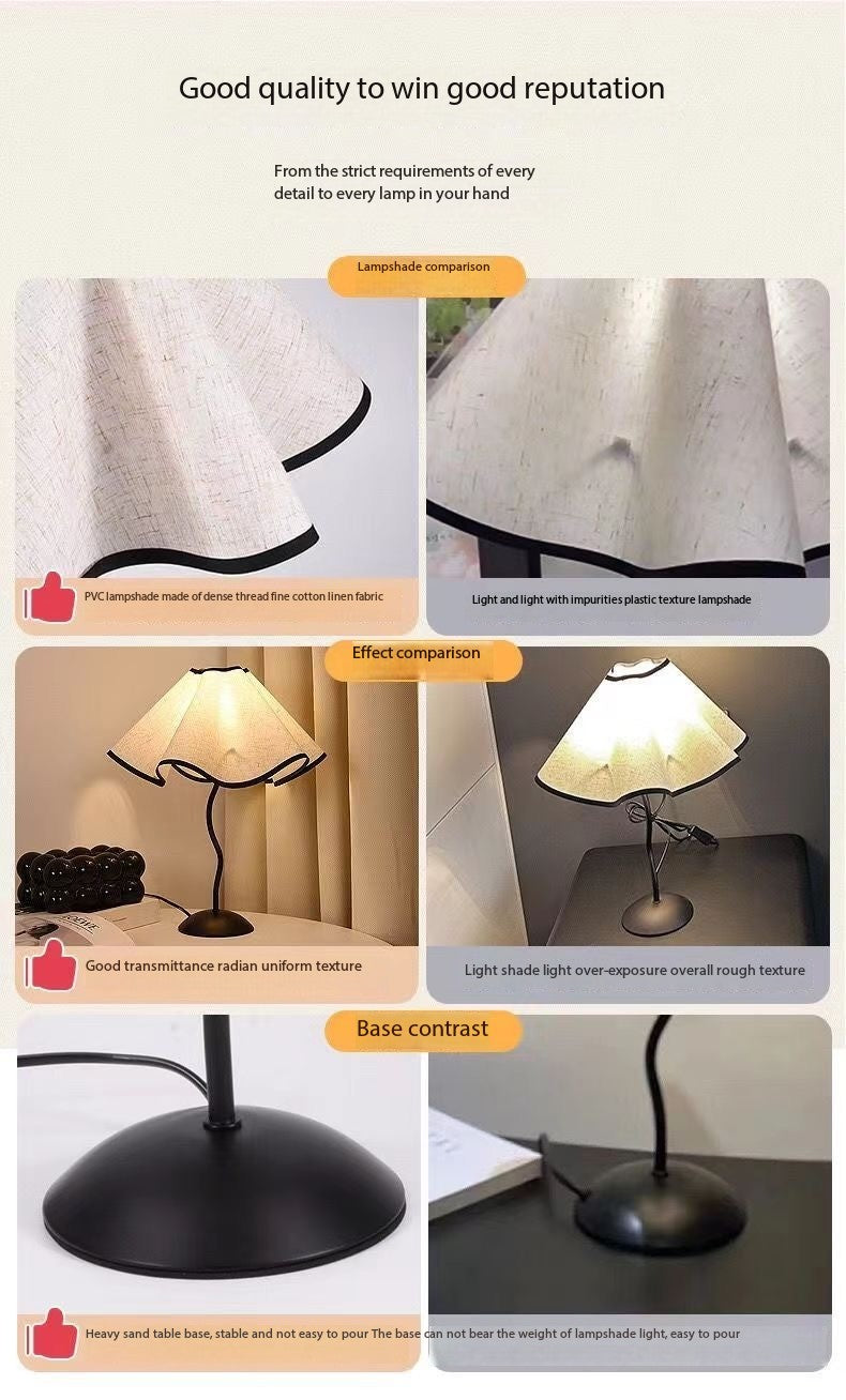 Petal Umbrella Table Lamp – Elegant Minimalist Aesthetic Night Light for Bedroom and Study