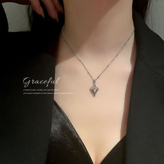 Beaded Snake Chain Heart Pendant Necklace for Women