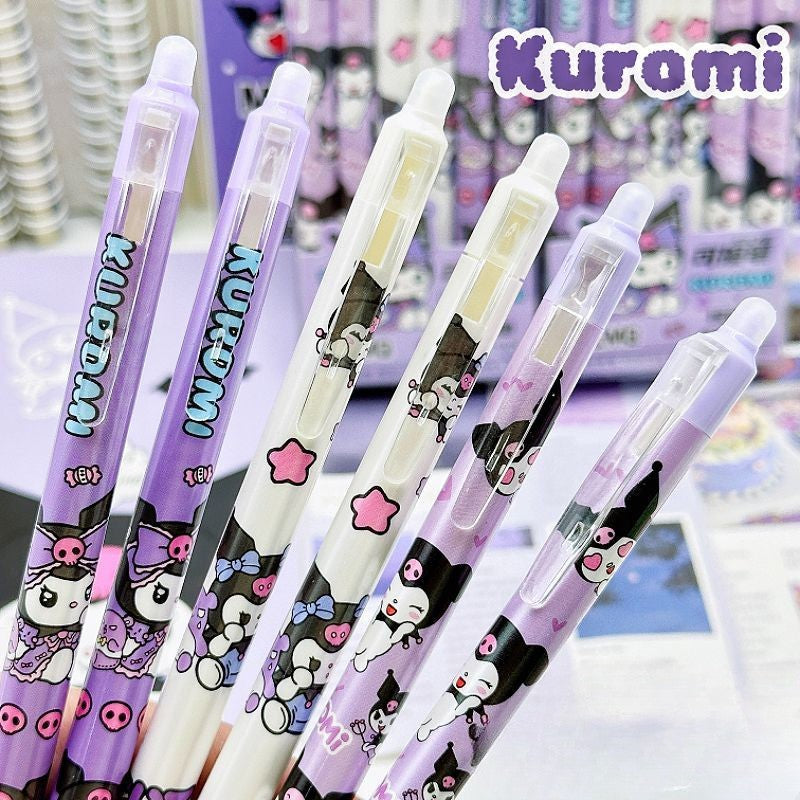 Kuromi Erasable Gel Pen 0.5mm Blue-Black Ink – Aesthetic School Pen for Kids