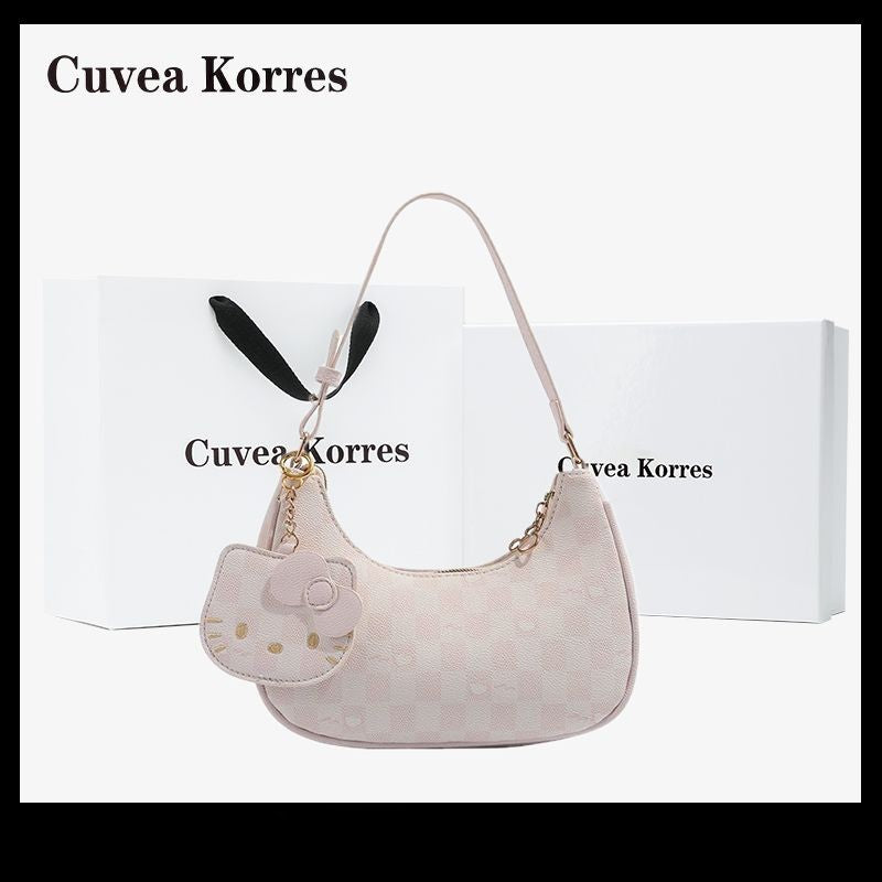 Cuvea Korres Hello Kitty Crescent Shoulder Bag – Korean Style Underarm Purse for Women