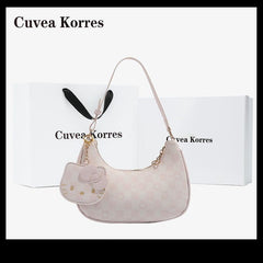 Cuvea Korres Hello Kitty Crescent Shoulder Bag – Korean Style Underarm Purse for Women