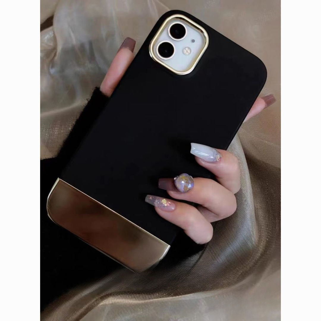 Black & Gold Silicone Shockproof iPhone Case for iPhone , Premium Soft Case