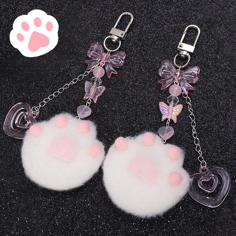 Handmade Plush Gubun Keychain & Phone Charm - Original Beaded Acrylic Chain, Sweet Jewelry for Card Albums