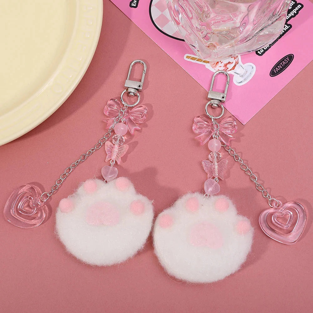 Handmade Plush Gubun Keychain & Phone Charm - Original Beaded Acrylic Chain, Sweet Jewelry for Card Albums