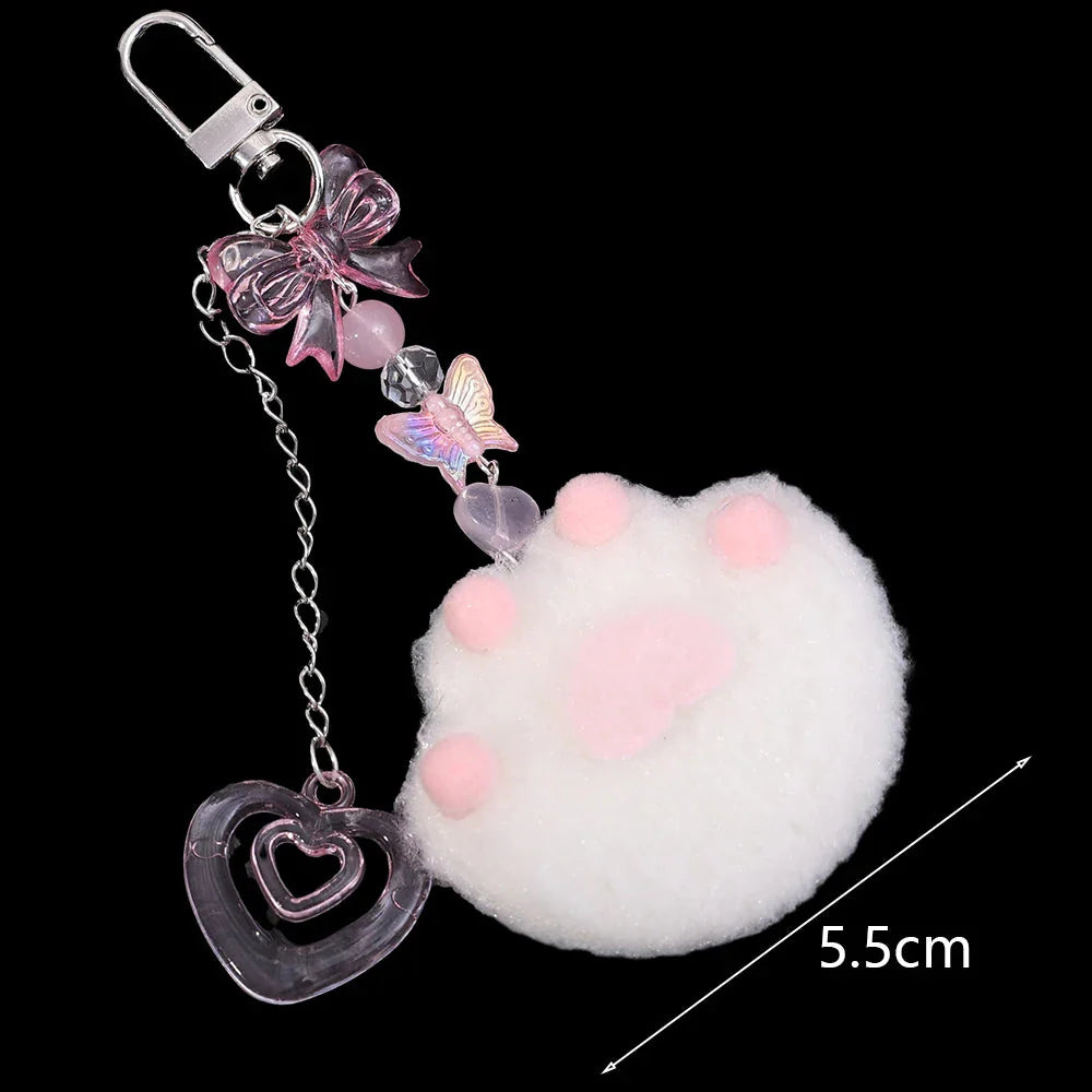 Handmade Plush Gubun Keychain & Phone Charm - Original Beaded Acrylic Chain, Sweet Jewelry for Card Albums
