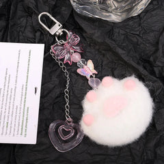 Handmade Plush Gubun Keychain & Phone Charm - Original Beaded Acrylic Chain, Sweet Jewelry for Card Albums