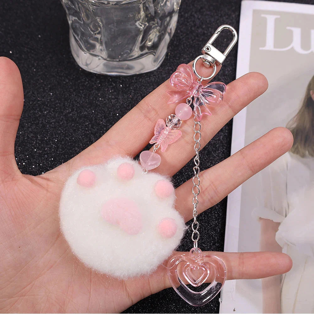 Handmade Plush Gubun Keychain & Phone Charm - Original Beaded Acrylic Chain, Sweet Jewelry for Card Albums