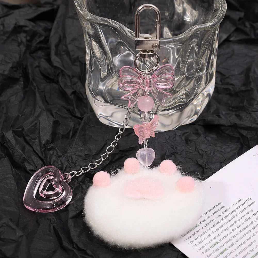 Handmade Plush Gubun Keychain & Phone Charm - Original Beaded Acrylic Chain, Sweet Jewelry for Card Albums