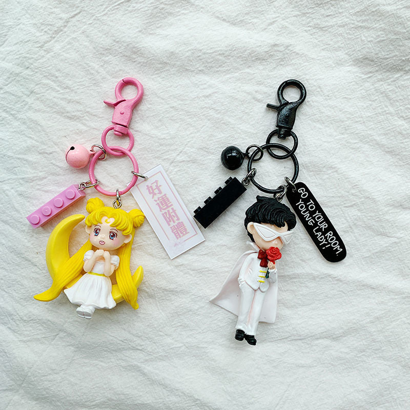 Cute Sailor Moon Keychain – Korean INS Style Girly Car Keychain for Couples