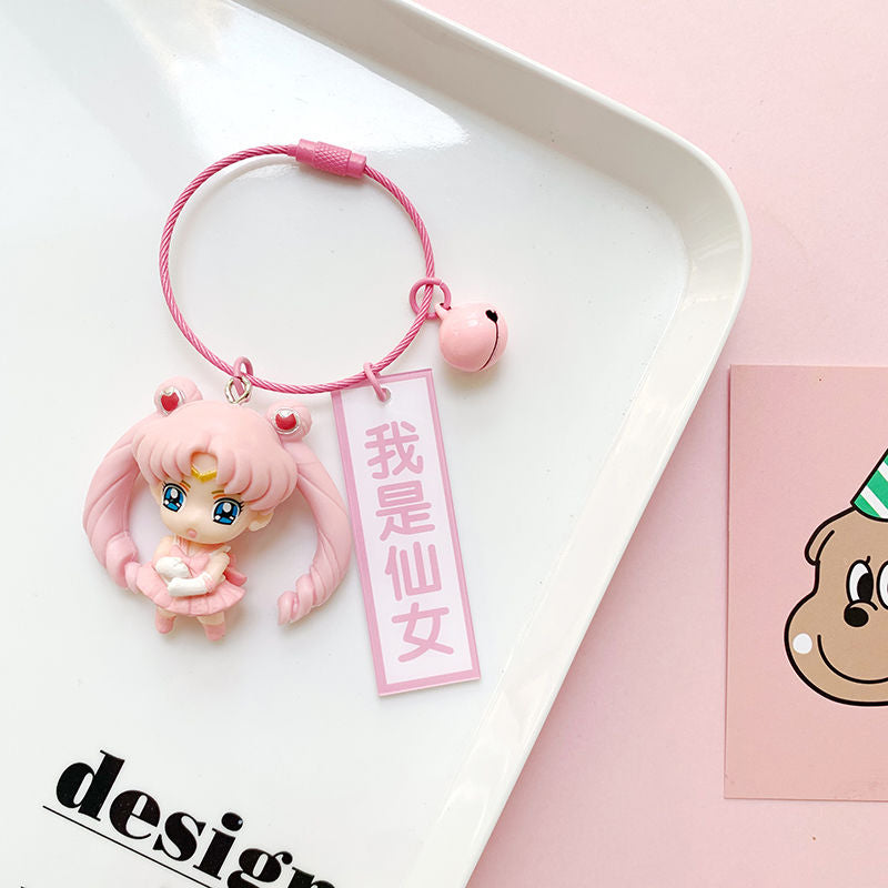 Cute Sailor Moon Keychain – Korean INS Style Girly Car Keychain for Couples