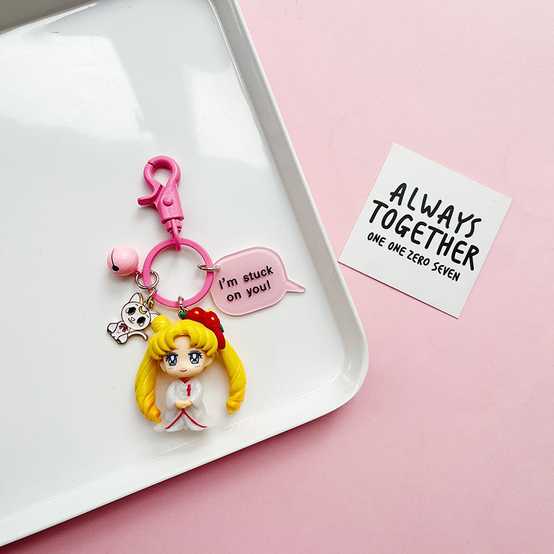 Cute Sailor Moon Keychain – Korean INS Style Girly Car Keychain for Couples