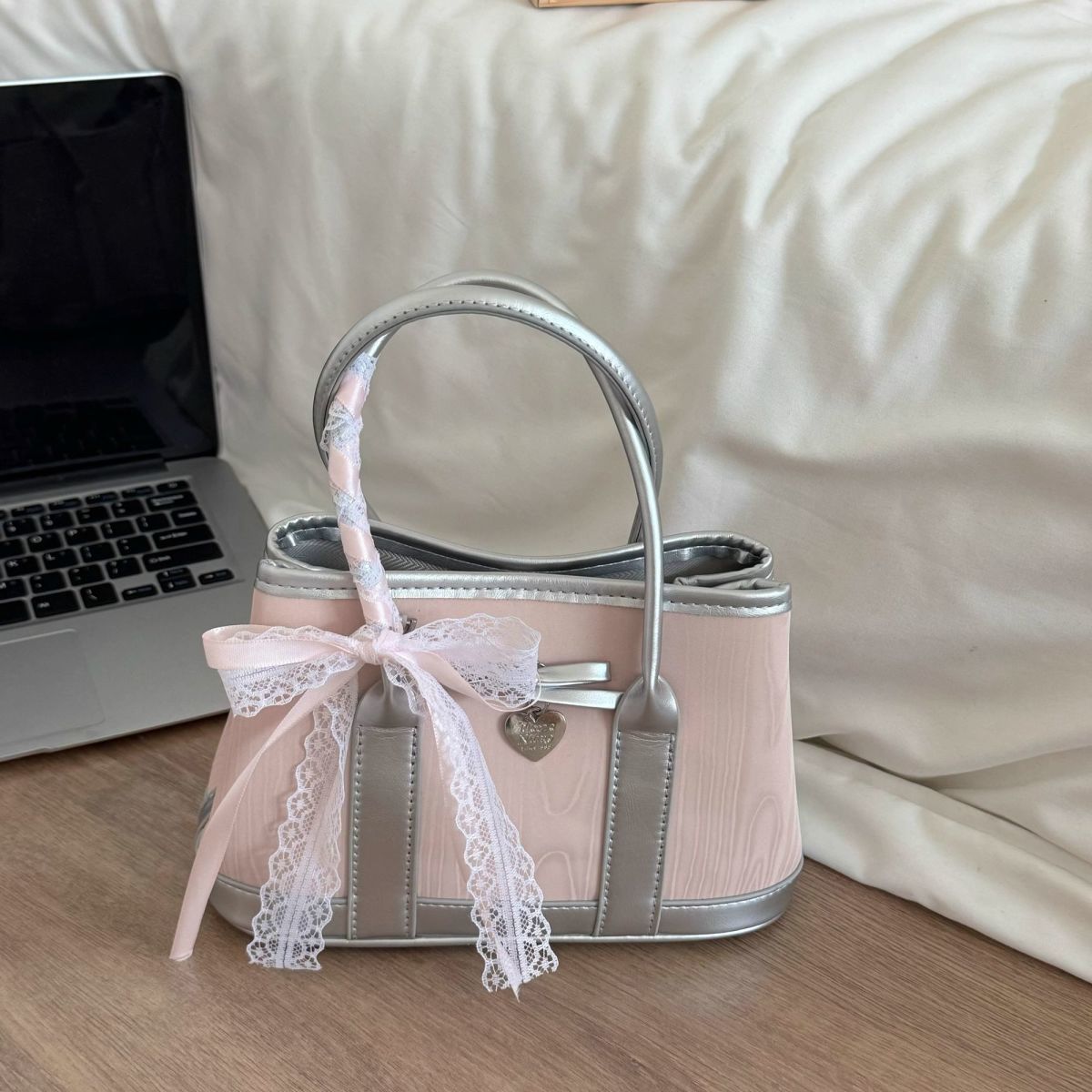 PARK DANCE Women’s Ballet-Inspired Tote Bag – Sweet and Edgy Bow Handbag