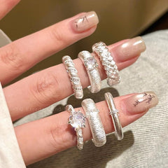 Chinese Style Brushed Open Ring – Luxury Adjustable Couple Ring