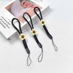 Cartoon lanyard for Pink Text Black Cat Cartoon Phone Charm