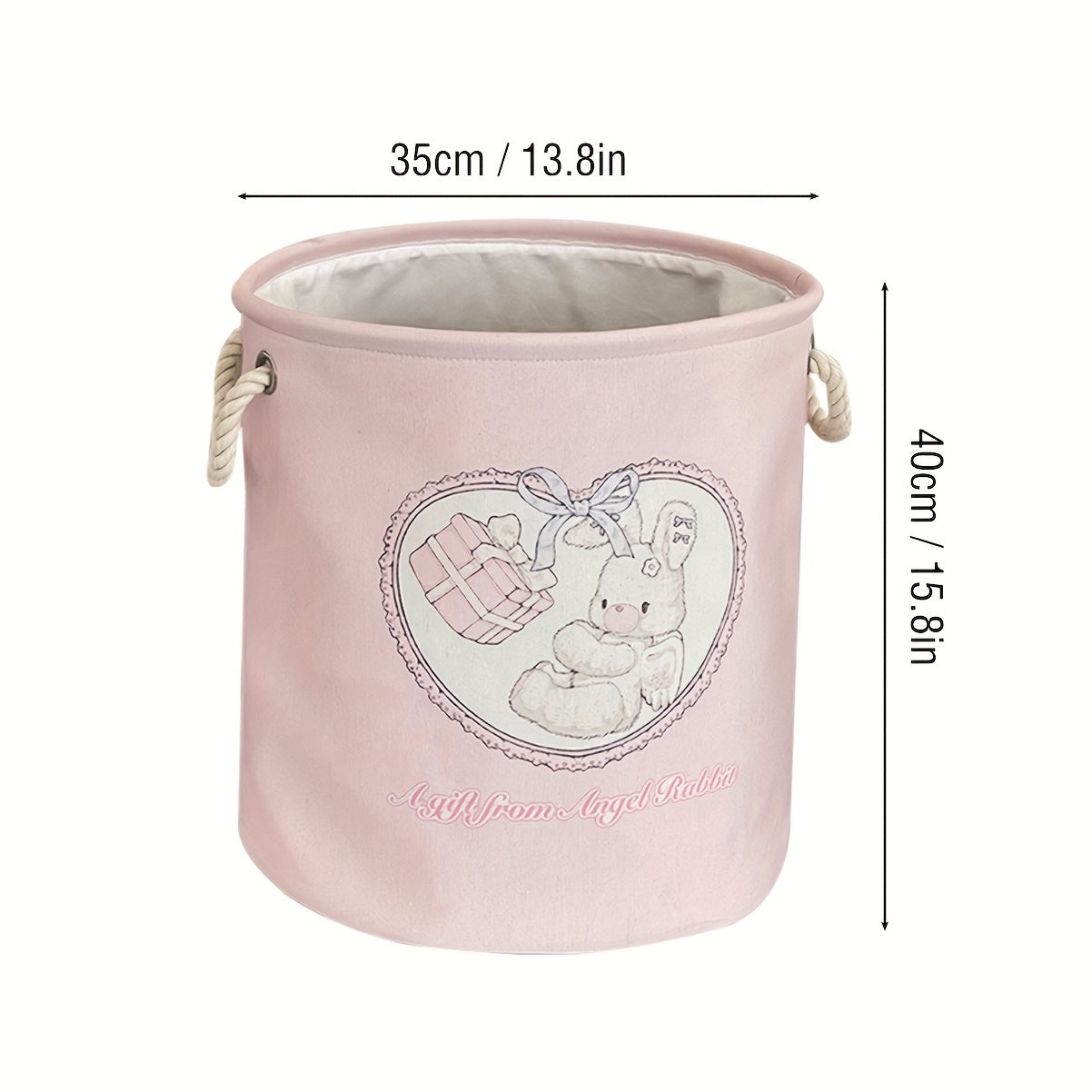 Adorable Bear & Rabbit Collapsible Laundry Basket - Thick Fabric, Decorative Storage for Toys, Clothes, Blankets - Perfect for Bedroom, Living Room, Bathroom Organization