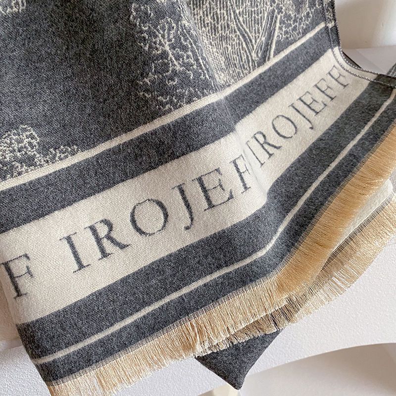 Landscape Print Faux Cashmere Scarf – Warm, Stylish Long Scarf for Women