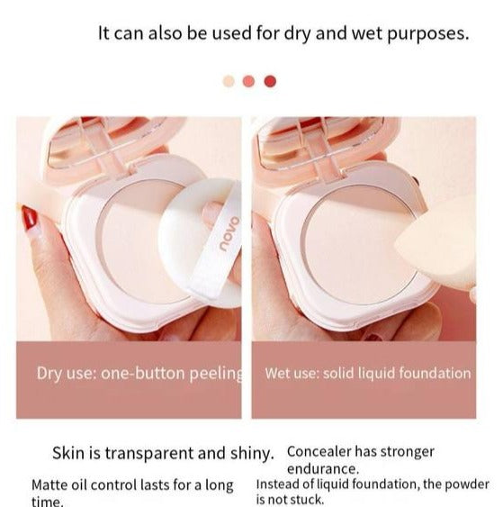 Novo Setting Powder: Oil-Control, Long-Lasting, Waterproof Perfection for All Skin Types – Ideal for Mixed Oily Skin. A Must-Have Touch-up Solution for ladies